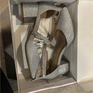 Dream Pairs Silver Sparkle Heels